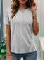 ieftine tricou Art &amp; Design-Pentru femei Tricou Grafic Stilat Clasic Casual Manșon scurt În V Topuri obișnuite Zilnic Imprimeu Galben Verde Deschis Roz Îmbujorat Albastru piscină Mov Vară Primăvară