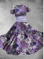 ieftine rochie florală-Pentru femei Rochii Midi Rochie de schimb Rochie de vară Vacanță Casual Zilnic Fit regulat Floral Grafic Manșon scurt În V Roz Îmbujorat Roșu-aprins Albastru piscină Mov Vară Primăvară