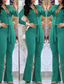 preiswerte formelle Overalls-Damen Normal Overall Aktiv Einfarbig Langarm V Ausschnitt Knöpfe Hohe Taille Büro Arbeit Normale Passform Schwarz Weiß Wein Sommer