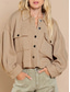 abordables Chaquetas camiseras-Mujer Chaqueta casual Cómodo Transpirable Bolsillo Botones Casual Plano Vacaciones Calle Casual Ropa Cotidiana Botonadura Simple Corto Cuello Vuelto Ajuste regular Manga Larga Ropa de calle Negro