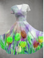 voordelige Bloemenjurken-Dames Halflange jurk Zomerjurk Fit And Flare-jurk Feest Casual Dagelijks Feestdagen Normale pasvorm Bloemig Grafisch Korte mouw V-hals Geel Paars Groen Zomer Lente