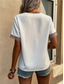 cheap Lace Tops-Women&#039;s Blouse Solid Color Elegant Stylish Basic Short Sleeve V Neck Regular Tops Daily Lace Patchwork Black White Navy Blue Beige Summer
