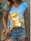 cheap Animals Tank Top-Kayomi Harai Women&#039;s Animal Cat Camisole Tank Top Graphic  Vintage Stylish Classic Sleeveless Short Sleeve V Neck Regular Tops Daily Print Light Blue Summer Spring
