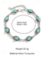 economico Bracciale da donna-cavigliera vintage boho da donna con pietra turchese – bracciale regolabile con catena in argento e ciondoli ovali con gemme per spiaggia estiva, festival e abbigliamento casual