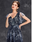 tanie Półformalny / Koktajl-Suknie Quinceanera A-Line Elegancka Suknia Formalna Ślubna Długość do Podłogi Bez Rękawów Dekolt w Kształcie V Chiffon z Kwiatowym Wzorem