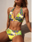 ieftine Seturi de bikini-Costume de baie pentru femei bikini 2 piese costum de baie sexy halter vintage grafic geometric decolteu adânc fără mâneci