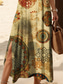 tanie Sukienki boho-Damskie Sukienka midi Codzienne sukienki Sukienka letnia Sukienka A line Letnie sukienki Bohema Urlop Codzienny Plaża Luźna Graficzny Boho Paisley Damask Krótki rękaw W serek Żółty Czerwony Niebieski