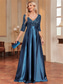 cheap BLACK-A-Line Quinceanera Dresses Elegant Dress Formal Wedding Floor Length Long Sleeve V Neck Polyester with Sequin 2025