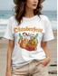 cheap Humor&amp;Quotes tee-Oktoberfest Women&#039;s T Shirt Graphic Letter Vintage Stylish Classic Short Sleeve Crew Neck Round Neck Regular Tops Daily Weekend Print Black White Yellow Red Blue Summer Spring