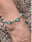 economico Bracciale da donna-cavigliera vintage boho da donna con pietra turchese – bracciale regolabile con catena in argento e ciondoli ovali con gemme per spiaggia estiva, festival e abbigliamento casual