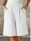 ieftine Bermude-Pentru femei Bermude Pantaloni Scurți Pantaloni scurți de vară Pantaloni scurți de plajă Vacanță Modă Șic Stradă Lungimea genunchiului Talie Înaltă Simplu Buzunar Talie elastică Confort Ușor Απαλό