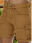 ieftine Pantaloni din bumbac simplu-Pentru femei chinez Pantaloni Scurți De Bază Casual Scurt Talie medie Simplu Buzunar Confort Exterior Micro-elastic Vacanță Stradă Zilnic Negru Mov Trifoi Kaki Vară Fit regulat