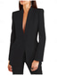 cheap Mom&#039;s Pant Suits-Lavender White Black Two Piece Blazer Pantsuit Mother of the Bride Elegant Vintage Minimalist Lapel Floor Length Stretch Fabric Long Sleeve with Buttons 2025