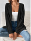 voordelige Jassen &amp; Trenchcoats-Dames Vrijetijdsjas Ademend Comfortabel Extra groot Casual Effen Vakantie Straat Casual Alledaagse kleding Open voorzijde Normaal Zonder Kraag Normale pasvorm Lange mouw bovenkleding Zwart Zomer Lente