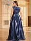 cheap CHAMPAGNE-A-Line Plus Size Dresses Elegant Curve Dress Formal Wedding Floor Length Short Sleeve V Neck Satin Backless with Pleats 2025