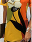 cheap Floral Dress-Women's Mini Dress Sundress T Shirt Dress Tee Dress Summer Dress Vacation Casual Beach Daily Going out Regular Fit Floral Graphic Geometric Short Sleeve V Neck Blue Yellow Purple Orange Summer
