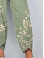 cheap Straight-Leg Pants-Women&#039;s Chinos Baggy Pants Vacation Vintage Ethnic Style Ankle-Length High Waist Floral Graphic Plants Patchwork Drawstring Printing Breathable Micro-elastic Vacation Casual Daily White Light Green