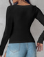 cheap Plain tee-Women&#039;s Shirt Solid Color Stylish Casual Long Sleeve Crew Neck Regular Tops Daily Black Red Green Khaki Gray Summer Spring