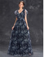 tanie Półformalny / Koktajl-Suknie Quinceanera A-Line Elegancka Suknia Formalna Ślubna Długość do Podłogi Bez Rękawów Dekolt w Kształcie V Chiffon z Kwiatowym Wzorem