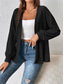 voordelige Jassen &amp; Trenchcoats-Dames Vrijetijdsjas Ademend Comfortabel Extra groot Casual Effen Vakantie Straat Casual Alledaagse kleding Open voorzijde Normaal Zonder Kraag Normale pasvorm Lange mouw bovenkleding Zwart Zomer Lente