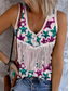 cheap Independence Day Top-Women&#039;s Patriotic  Camisole Tank Top Flag Stylish Casual Sleeveless Sleeveless V Neck Crop Tops Daily Print Purple Green Beige Summer Spring