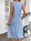 abordables Robe blanche-Femmes Robe Midi Robe d&#039;Été Robe trapèze Robe d&#039;été Vacances Fête Occasionnel Anniversaire Quotidien Fête Coupe régulière Graphique Uni Sans manches Col ras du cou Bleu marine Rose Claire Bleu Gris