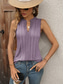 economico Canotta Semplice-Per donna Canotta a canotta Tinta unica Quotidiano Casual Senza Maniche Scollo a V Top Regolari Quotidiano Viola Verde Albicocca Grigio Estate Primavera