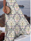 baratos Vestidos Boho-Mulheres Vestido Longo Vestido A Line Vestido ombro a ombro Férias Casual Estilo Praia Festa Normal Floral Gráfico Estampado Cashemere Sem Manga Decote Quadrado Verde Verão Primavera