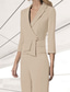 cheap Mom&#039;s Pant Suits-Women&#039;s Suits Top Mother of the Bride Elegant V Neck 3/4 Length Sleeve Included with Buttons