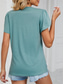 cheap Plain tee-Women&#039;s T Shirt Plain Fashion Stylish Classic Short Sleeve V Neck Regular Tops Daily Weekend Patchwork Light Green Blue Green Gray Summer Spring