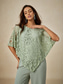 preiswerte Schicke Blusen-Damen Bluse Elegante Oberteile Spitze Patchwork Geschichtet Einfach Elegant Halbarm Rundhalsausschnitt Normale Oberteile Täglich Hochzeitsgast Salbeigrün Sommer Frühling
