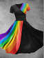 abordables Robes Rayés et Géométriques-Femmes Robe Midi Robe trapèze Robe d&#039;été Robe ajustée et évasée Fête Occasionnel Quotidien Fête Coupe régulière Graphique Géométrique Bloc de Couleur Manche Courte Col en V Noir Violet Vert Été