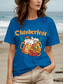 cheap Humor&amp;Quotes tee-Oktoberfest Women&#039;s T Shirt Graphic Letter Vintage Stylish Classic Short Sleeve Crew Neck Round Neck Regular Tops Daily Weekend Print Black White Yellow Red Blue Summer Spring
