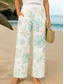 cheap Wide Leg &amp; High Waisted-Women&#039;s Culottes Wide Leg Vacation Vintage Ethnic Style Full Length High Waist Floral Graphic Quick Dry Breathability Soft Inelastic Formal Outdoor Vacation Pink Purple Green Summer Spring Loose Fit