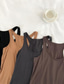 cheap Plain Tank Top-Women&#039;s Camisole Tank Top Solid Color Daily Stylish Casual Sleeveless Scoop Neck Regular Tops Daily Backless Black Light Brown Brown Summer