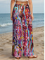 cheap Wide Leg &amp; High Waisted-Women&#039;s Wide Leg Chinos Baggy Pants Vacation Vintage Fashion Full Length High Waist Graphic Abstract Printing Breathable Soft Micro-elastic Formal Outdoor Vacation carmine Robin&#039;s Egg Blue Yellow