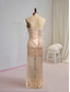preiswerte Sekt-Schlauchkleid Abendkleid Vintage Kleid Karneval Formell Bodenlang Ärmellos Herzförmiger Ausschnitt Paillettenbesetzt mit Glitzer 2025