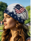 ieftine Accesorii-United States 250th Anniversary Women's American Flag Printed Toque Hat Neck Gaiter Dual Use - Patriotic style soft polyester one size fits most outdoor activities and Fourth of July celebrations