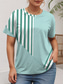 billiga T-shirts i plusstorlekar-Dam Extra stor storlek Blast T-shirt Grafisk Randig Mönster Kortärmad Rund hals Ledigt Dagligen Polyester Sommar Rodnande Rosa Blå