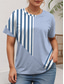 billiga T-shirts i plusstorlekar-Dam Extra stor storlek Blast T-shirt Grafisk Randig Mönster Kortärmad Rund hals Ledigt Dagligen Polyester Sommar Rodnande Rosa Blå