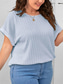 abordables T-shirt grande taille-Femmes Grande taille Hauts T-shirt Couleur Unie Manche Courte Col en V Occasionnel Quotidien Polyester Été Printemps Noir Blanche