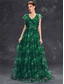 tanie Półformalny / Koktajl-Suknie Quinceanera A-Line Elegancka Suknia Formalna Ślubna Długość do Podłogi Bez Rękawów Dekolt w Kształcie V Chiffon z Kwiatowym Wzorem