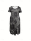 preiswerte Blumenkleid-Damen Midikleid A Linie Kleid Sommerkleid Lässig Täglich Normale Passform Paisley-Muster Kurzarm Quadrathals Rosa Rote Blau Grau Sommer