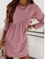 cheap Plain Dress-Women&#039;s Mini Dress T Shirt Dress Tee Dress Casual Daily Regular Fit Plain Long Sleeve Crew Neck Pink Wine Dark Green Brown Summer Fall