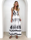 cheap Art&amp;Design Dress-Women&#039;s Maxi Dress Sundress A Line Dress Vacation Party Casual Party Daily Holiday Regular Fit Floral Graphic Tribal Sleeveless V Neck Black print Brown print Summer