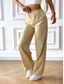 cheap Pants-Women&#039;s Sweatpants Chinos Fashion Streetwear Full Length High Waist Plain Elastic Waistband Comfy Soft Comfortable Micro-elastic Outdoor Street Apricot Gray Summer Spring Regular Fit