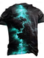 abordables T-shirts 3D-Homme Illusion d'optique Éclair 3D T-shirt Manche Courte T-shirt Impression 3D Col ras du cou Chemise Mode Exagéré Quotidien Occasionnel Quotidien Club Bleu Jaune Bleu Roi Été Printemps Toutes saisons