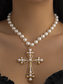 cheap Women&#039;s Necklace-Women&#039;s Baroque Pearl and Beaded Cross Pendant Necklaces - Multiple Style Options for Elegant Gothic and Vintage Looks, Perfect for Parties and Special Occasions