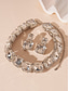 preiswerte Hochzeit ACC-Goldfarbenes Kristallschmuckset für Damen – klobige Halskette mit Strasssteinen und Tropfenohrringe für glamouröse Party- und Abendgarderobe