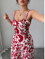 cheap Vacation Jumpsuit-Women&#039;s Normal Jumpsuit Elegant Floral Sleeveless Wide Leg V Neck High Waist Print Vacation Daily Regular Fit Black Red Navy Blue Summer
